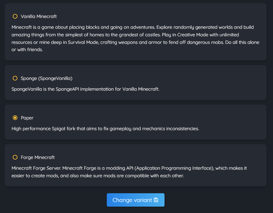 Tutorial - Wie man eine Server-Variante ändert recommended article