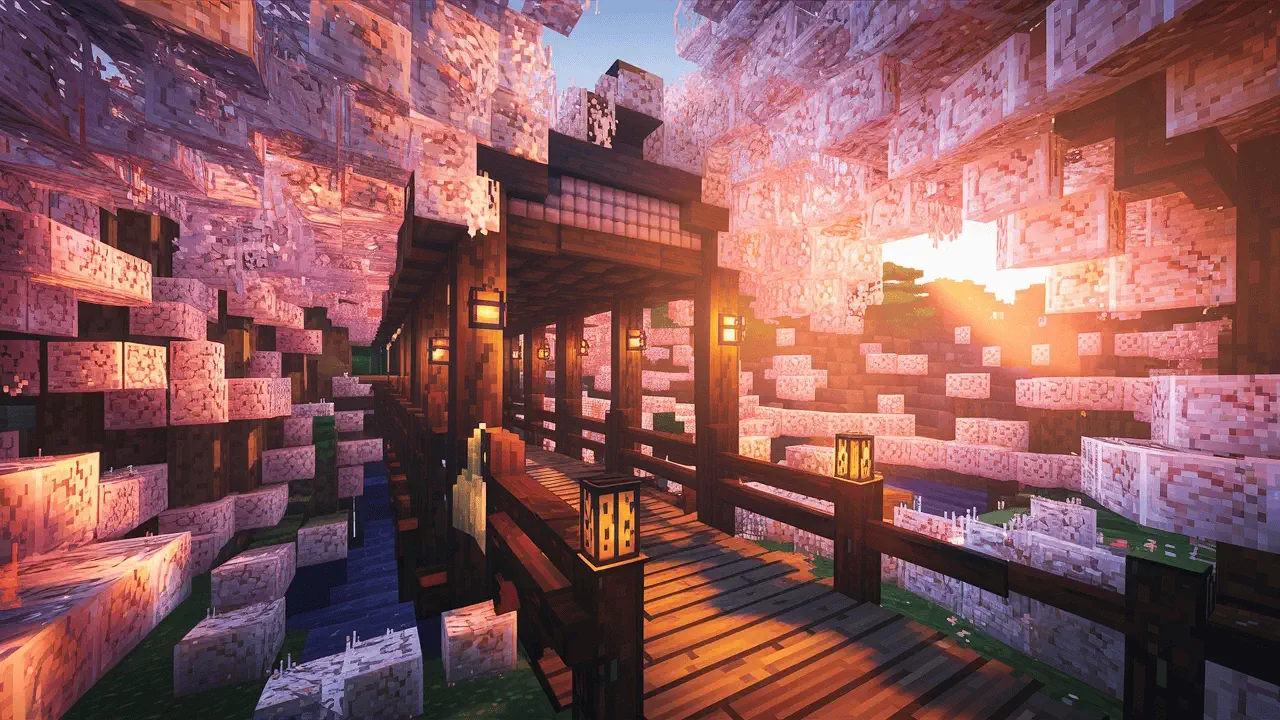 Minecraft Kirschblüten-Brücke
