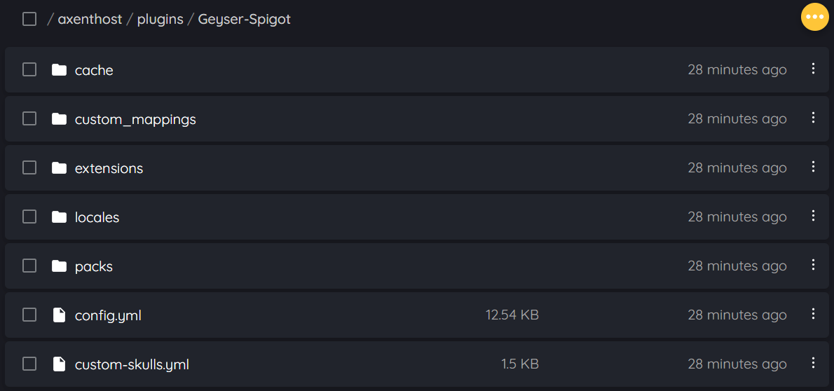 Geyser config file